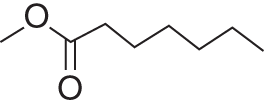 A molecular structure of a caprylic acid.