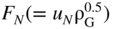 upper F Subscript upper N Baseline left-parenthesis equals u Subscript upper N Baseline normal rho Subscript normal upper G Superscript 0.5 Baseline right-parenthesis