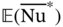 double-struck upper E left-parenthesis ModifyingAbove upper N u With bar Superscript asterisk Baseline right-parenthesis