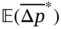 double-struck upper E left-parenthesis ModifyingAbove normal upper Delta p With bar Superscript asterisk Baseline right-parenthesis