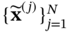 left-brace bold x overTilde Superscript left-parenthesis j right-parenthesis Baseline right-brace Subscript j equals 1 Superscript upper N