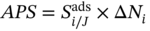 italic upper A upper P upper S equals upper S Subscript i slash upper J Superscript a d s Baseline times normal upper Delta upper N Subscript i