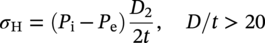 sigma Subscript normal upper H Baseline equals left-parenthesis upper P Subscript normal i Baseline minus upper P Subscript normal e Baseline right-parenthesis StartFraction upper D 2 Over 2 t EndFraction comma upper D slash t greater-than 20