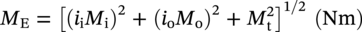 upper M Subscript normal upper E Baseline equals left-bracket left-parenthesis i Subscript normal i Baseline upper M Subscript normal i Baseline right-parenthesis squared plus left-parenthesis i Subscript normal o Baseline upper M Subscript normal o Baseline right-parenthesis squared plus upper M Subscript normal t Superscript 2 Baseline right-bracket Superscript 1 slash 2 Baseline left-parenthesis upper N m right-parenthesis