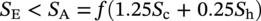 upper S Subscript normal upper E Baseline less-than upper S Subscript normal upper A Baseline equals f left-parenthesis 1.25 upper S Subscript normal c Baseline plus 0.25 upper S Subscript normal h Baseline right-parenthesis