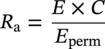 upper R Subscript normal a Baseline equals StartFraction upper E times upper C Over upper E Subscript perm Baseline EndFraction