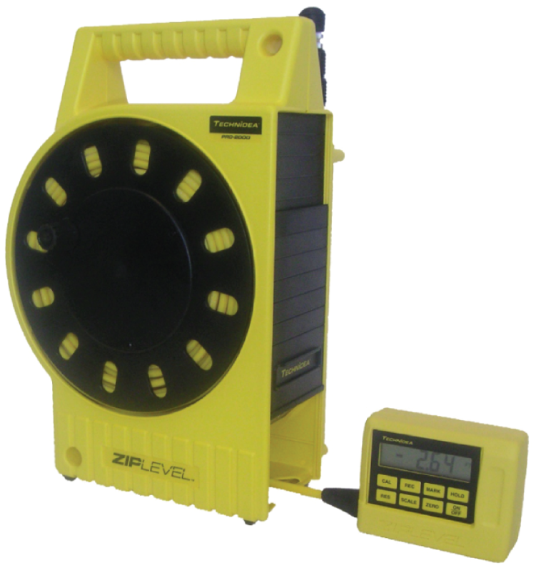 A photograph of a ZIPLEVEL PRO-2000 altimeter. This is a precision instrument used to measure altitude or elevation.
