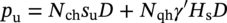 p Subscript normal u Baseline equals upper N Subscript c h Baseline s Subscript normal u Baseline upper D plus upper N Subscript q h Baseline gamma prime upper H Subscript normal s Baseline upper D