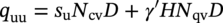q Subscript u u Baseline equals s Subscript normal u Baseline upper N Subscript c v Baseline upper D plus gamma prime italic upper H upper N Subscript q v Baseline upper D
