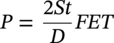upper P equals StartFraction 2 italic upper S t Over upper D EndFraction italic upper F upper E upper T