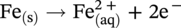 upper F e Subscript left-parenthesis normal s right-parenthesis Baseline right-arrow upper F e Subscript left-parenthesis a q right-parenthesis Superscript 2 plus Baseline plus 2 normal e Superscript minus