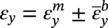 epsilon Subscript y Baseline equals epsilon Subscript y Superscript m Baseline plus-or-minus epsilon overbar Subscript y Superscript b