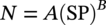 upper N equals upper A left-parenthesis upper S upper P right-parenthesis Superscript upper B