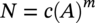 upper N equals c left-parenthesis upper A right-parenthesis Superscript m