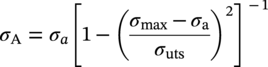 sigma Subscript normal upper A Baseline equals sigma Subscript a Baseline left-bracket 1 minus left-parenthesis StartFraction sigma Subscript max Baseline minus sigma Subscript normal a Baseline Over sigma Subscript u t s Baseline EndFraction right-parenthesis squared right-bracket Superscript negative 1