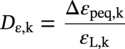 upper D Subscript normal epsilon comma normal k Baseline equals StartFraction normal upper Delta epsilon Subscript p e q comma normal k Baseline Over epsilon Subscript normal upper L comma normal k Baseline EndFraction
