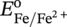 upper E Subscript upper F e slash upper F e Sub Superscript 2 plus Superscript normal o